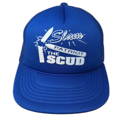 AA Headwear Trucker Hat Blue OS Slam Patriot The Scud Missile Gulf War Snapback