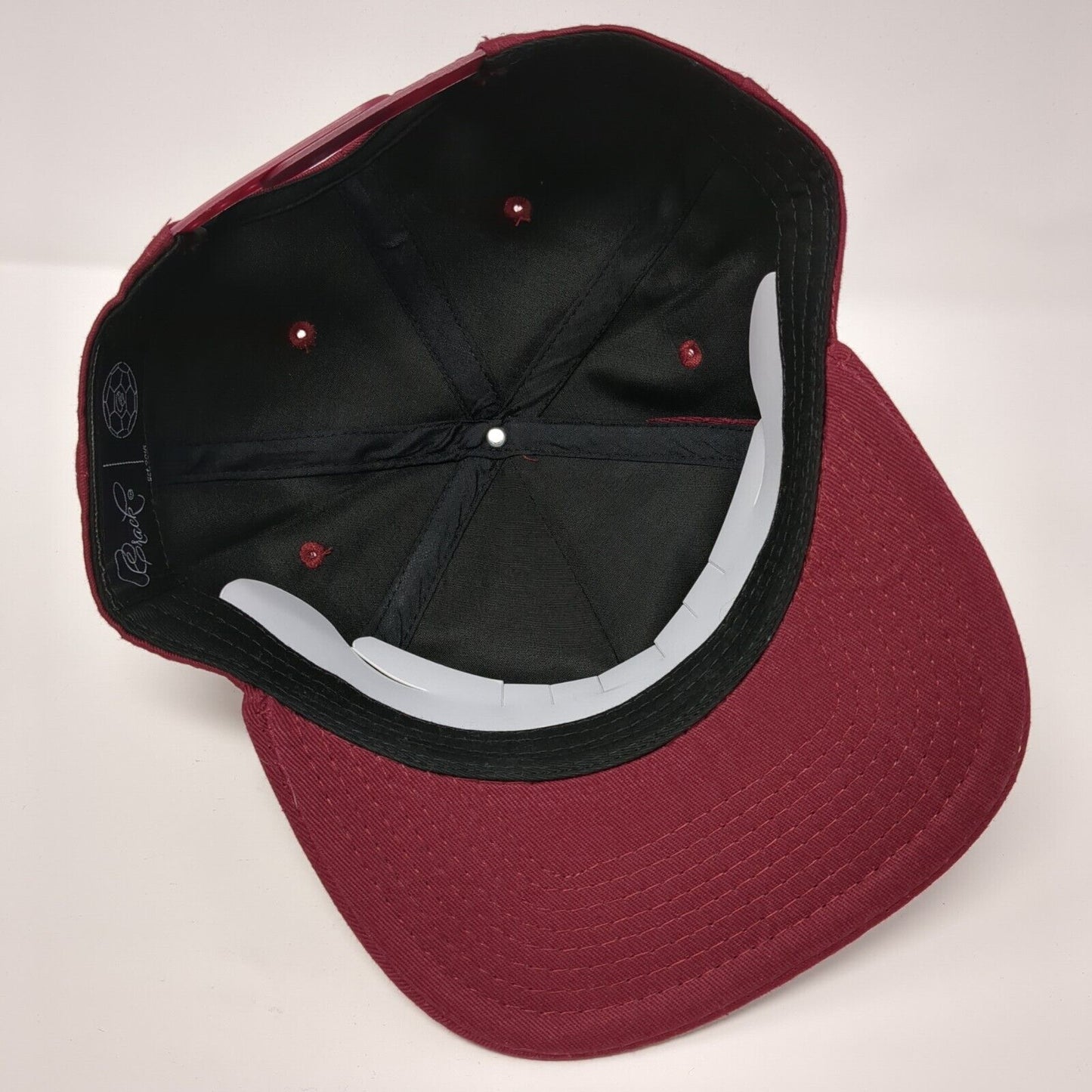 Crack Football Snapback Hat Red OSFA Solid Adjustable Embroidered
