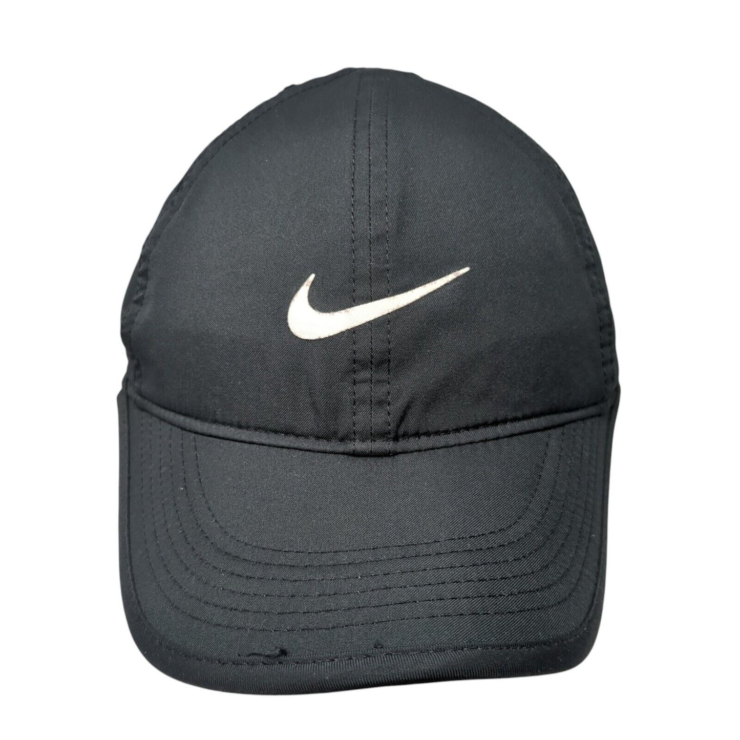 Nike Dri-Fit Strapback Hat Black One Size Adjustable Swoosh Logo Featherlight