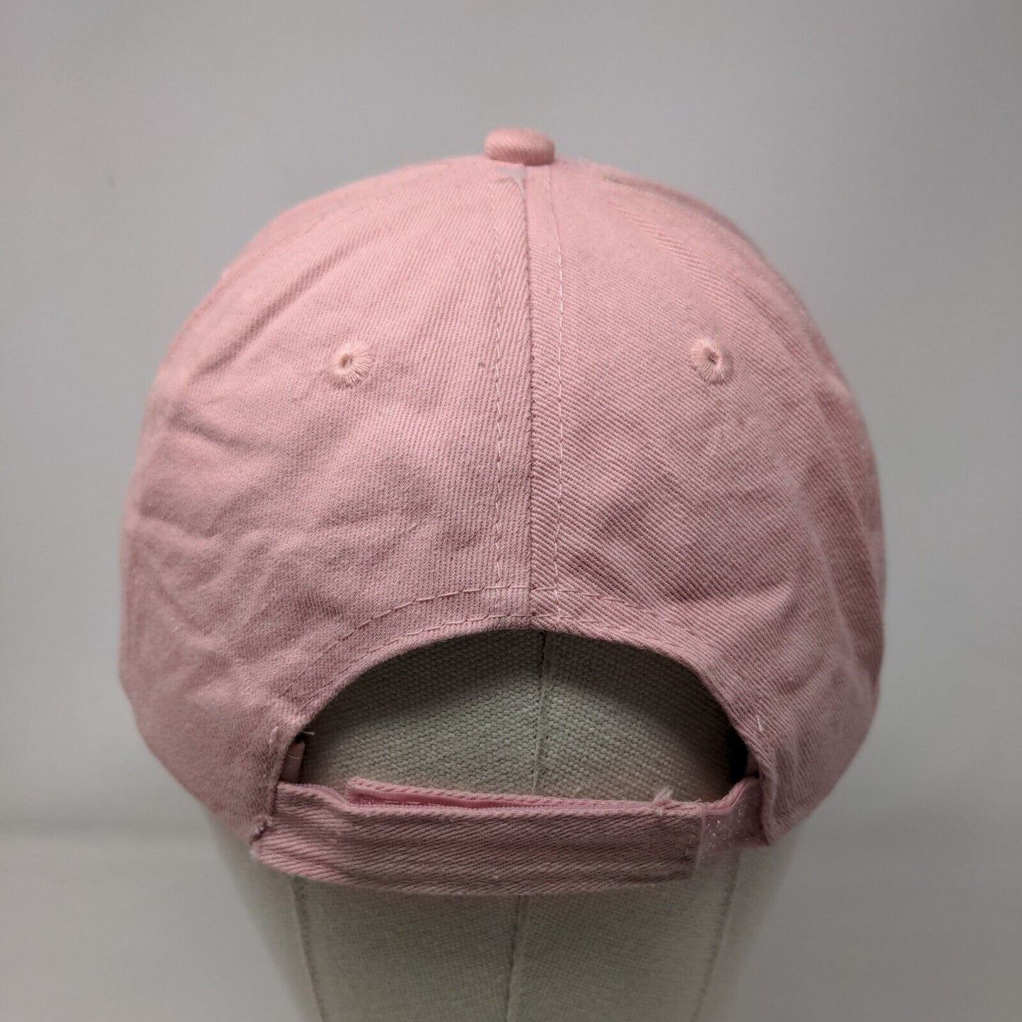 Happy Face Flower Strapback Hat Pink One Size Adjustable Embroidered 6 Panel