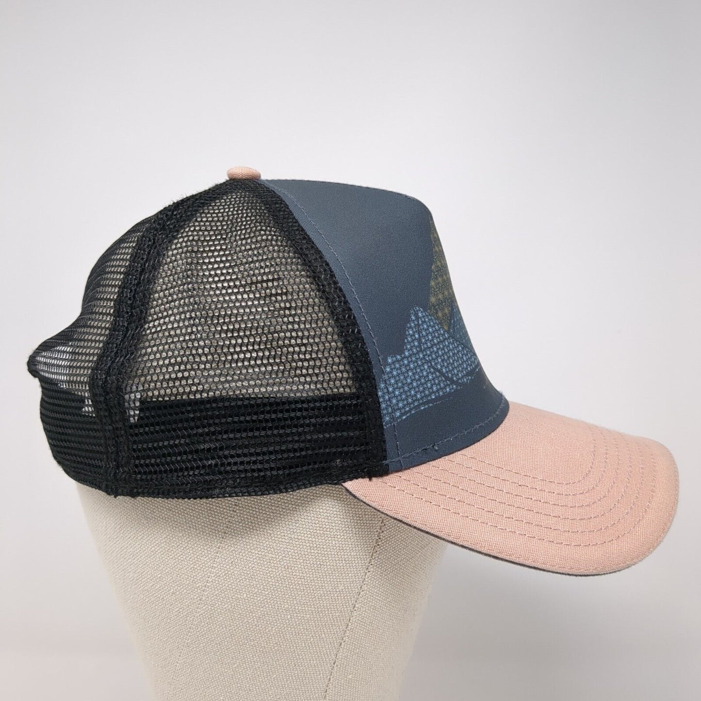 Mountains Snapback Mesh Back Trucker Hat Multi One Size Colorblock