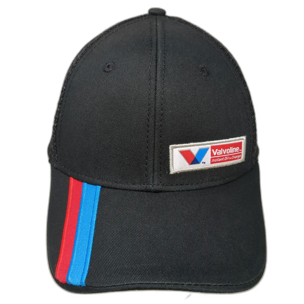 tsmgi Trucker Hat Black OSFM Valvoline Instant Oil Change Mesh Snapback Stripes