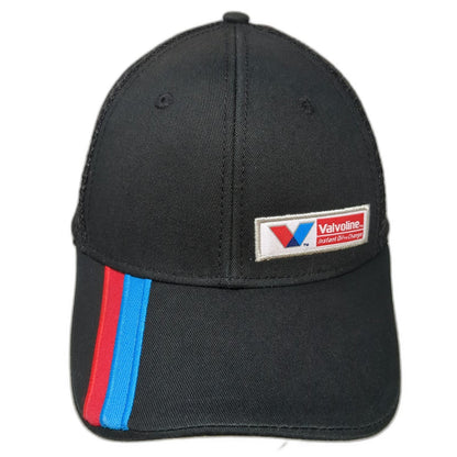 tsmgi Trucker Hat Black OSFM Valvoline Instant Oil Change Mesh Snapback Stripes