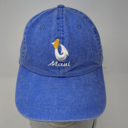 Maui Slideback Hat Blue One Size Adjustable Embroidered 6 Panel Denim Cotton