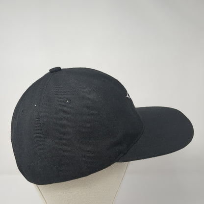 Star Snapback Hat Black One Size Adjustable Embroidered Logo 6 Panel