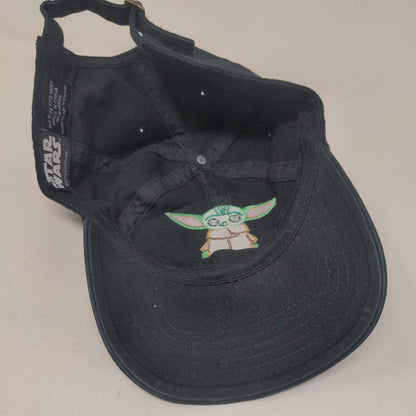 Baby Yoda Slideback Hat Black OSFM Black OS Adjustable Embroidered Star Wars