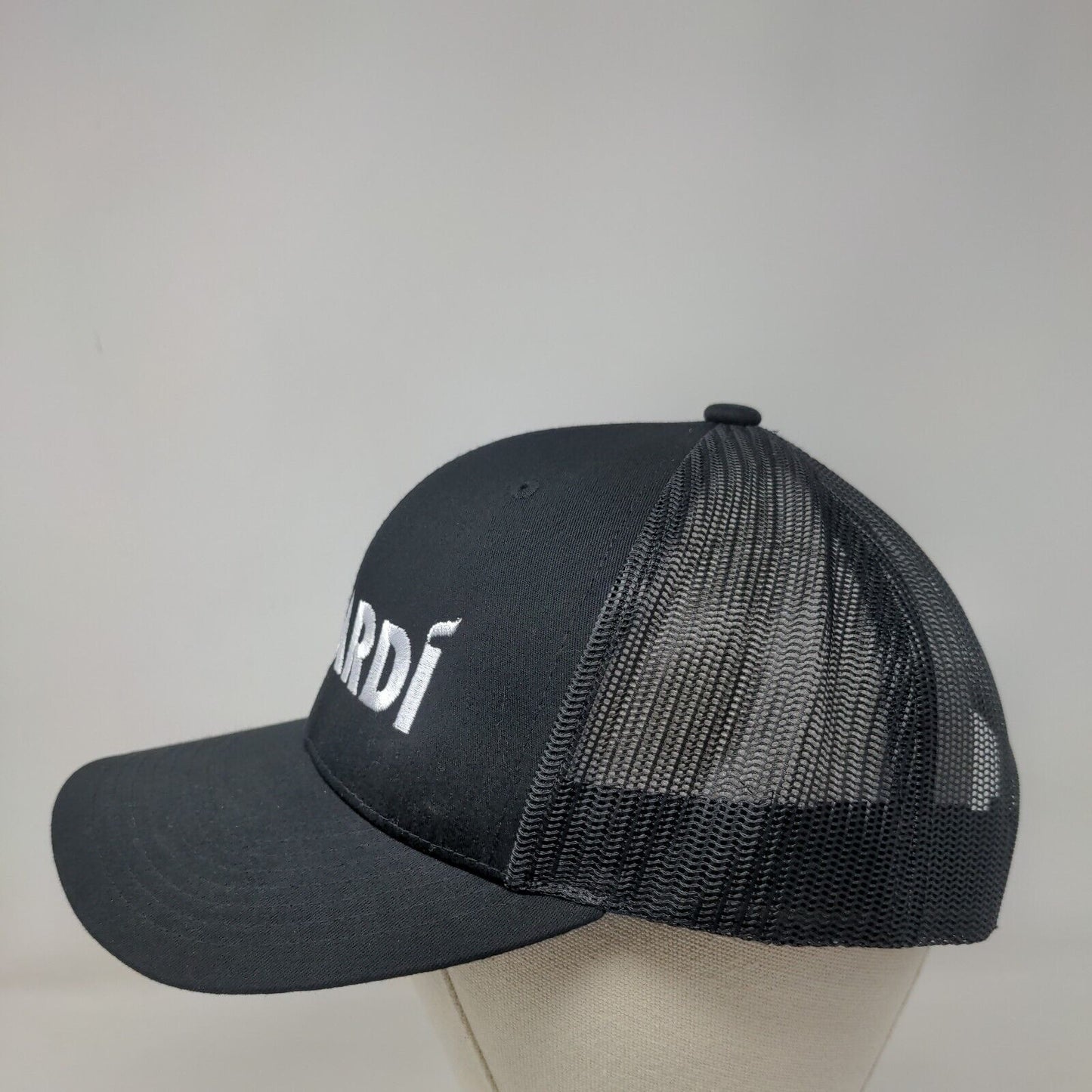 Bacardi Snapback Trucker Hat Black One Size Embroidered Mesh Back