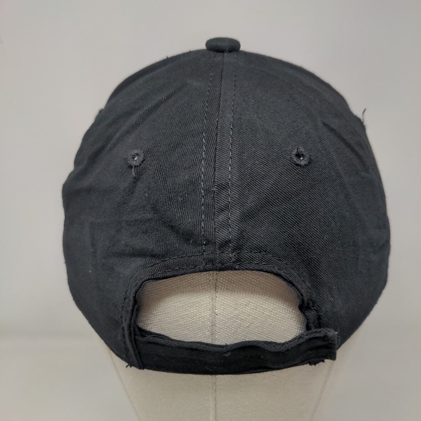 George Strapback Hat Black One Size Adjustable Vented Holes 6 Panel Blank