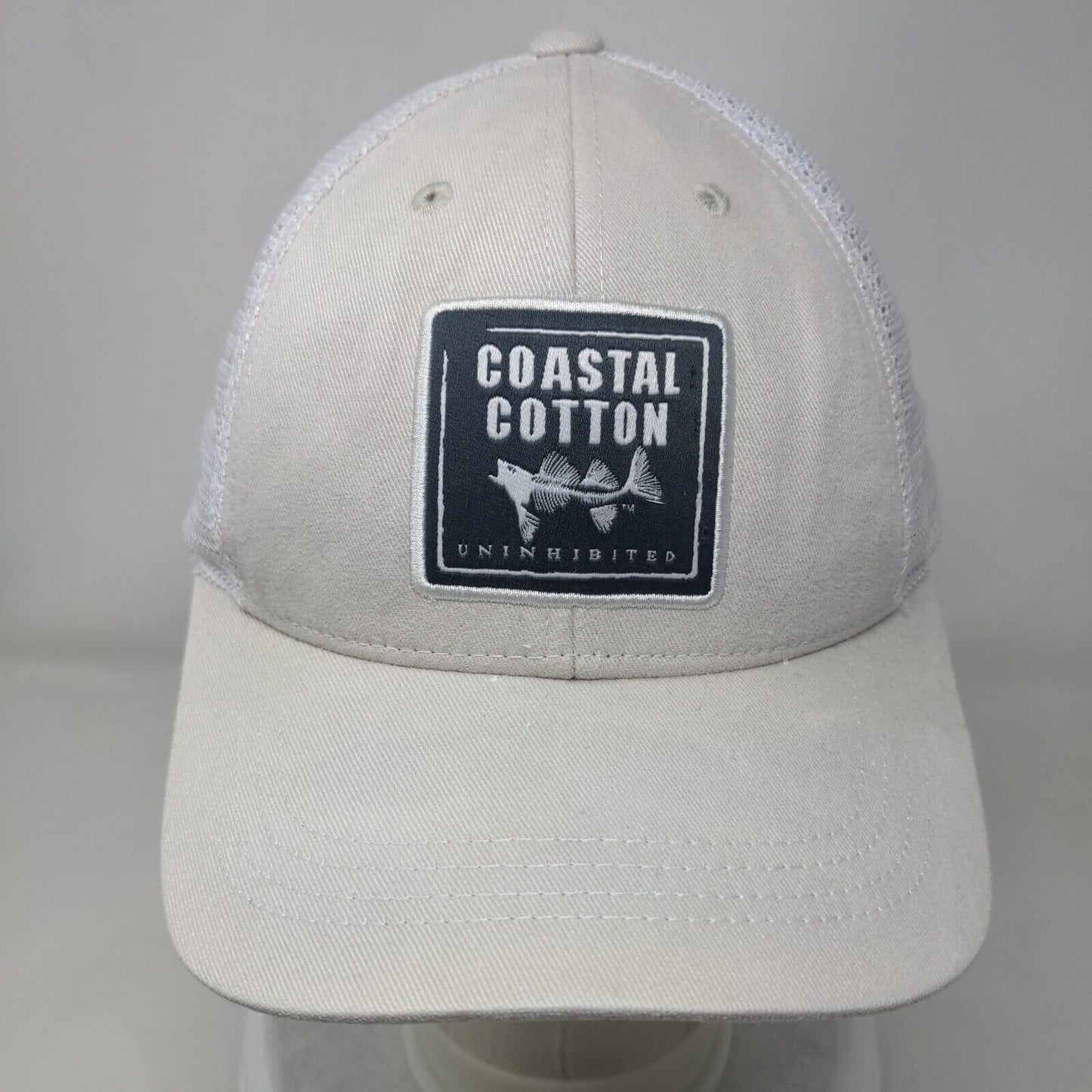 Coastal Cotton Uninhibited Snapback Trucker Hat Cream One Size Mesh Back