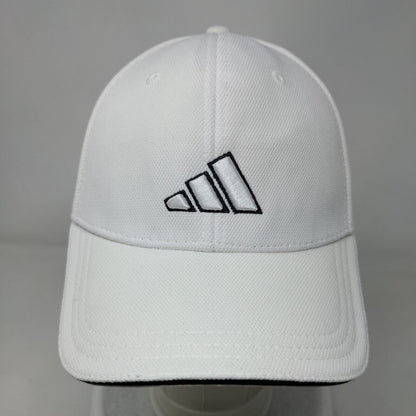 Adidas Fitted Hat White L/XL Adjustable Embroidered Logo 6 Panel Polyester