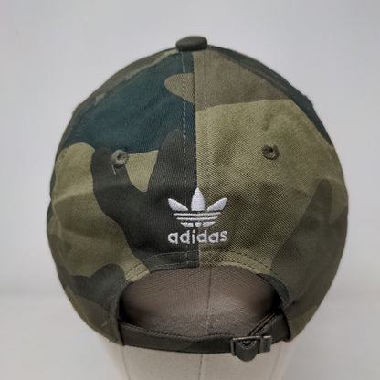 Adidas Men's Slideback Hat Green Camo Size OSFM Embroidered Trefoil Logo