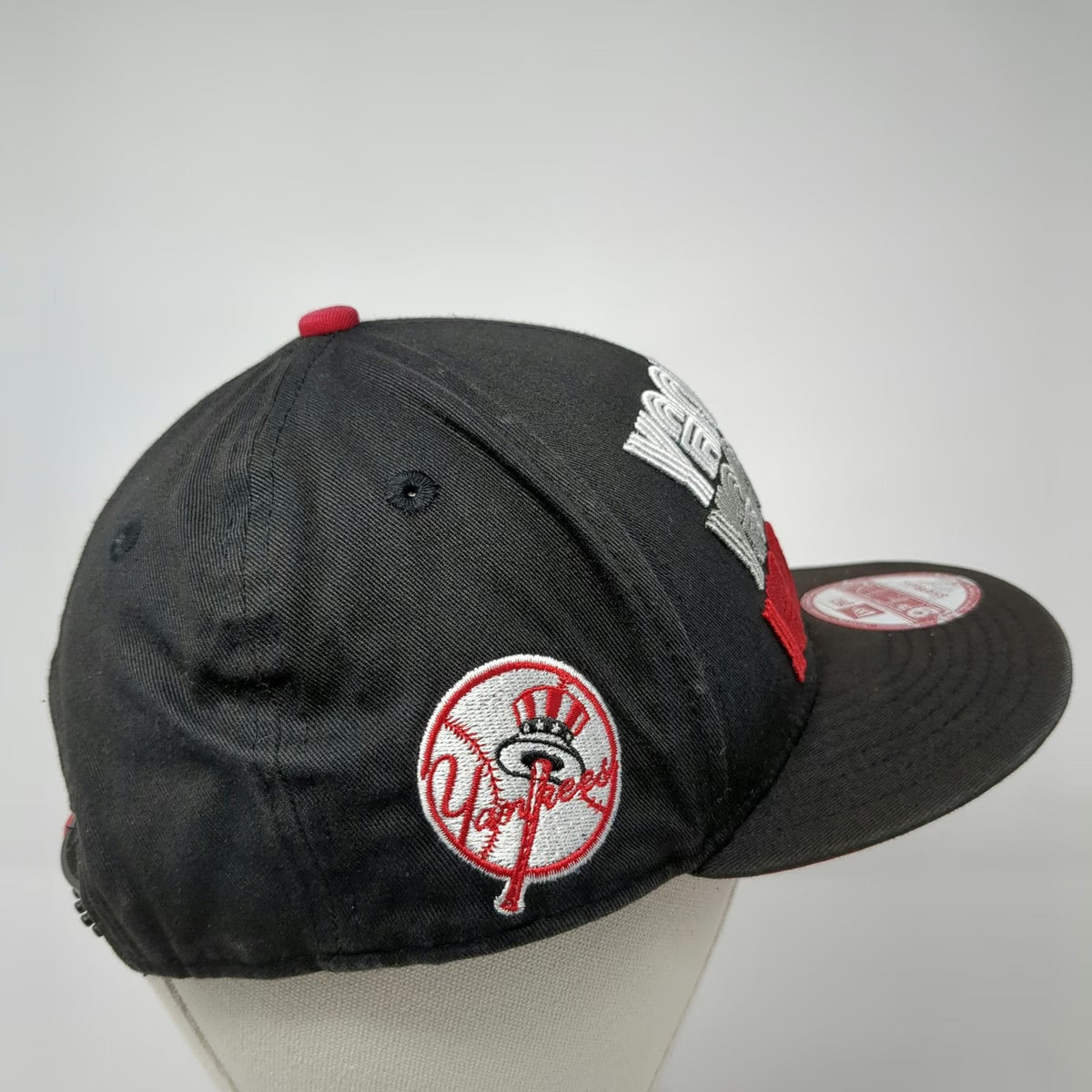 New York Yankees MLB New Era Snapback Hat Black S/M Triple Logo Red Gray White
