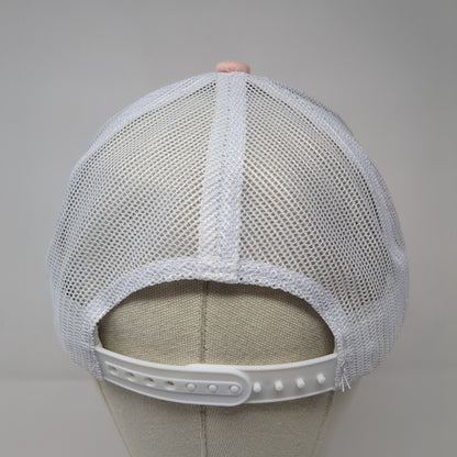 Estes Snapback Mesh Back Trucker Hat Pink One Size Embroidered 6 Panel