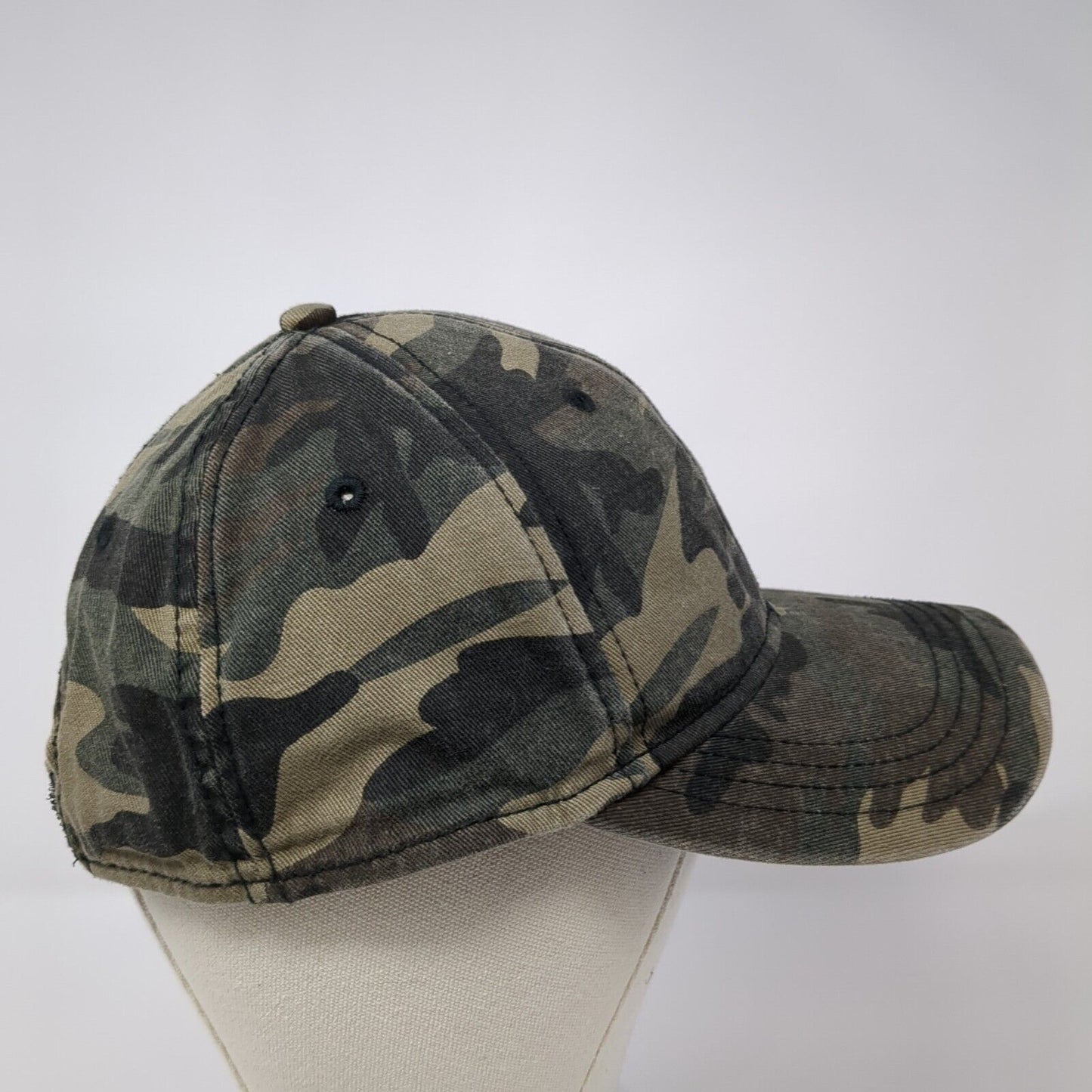 George Strapback Hat Camouflage One Size Adjustable Vented Holes 6 Panel Blank