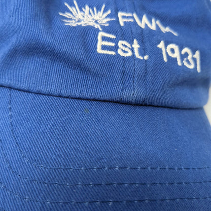 Baseball Cap Blue One Size FWM Est 1931 Embroidered Logo Cotton Slideback Hat