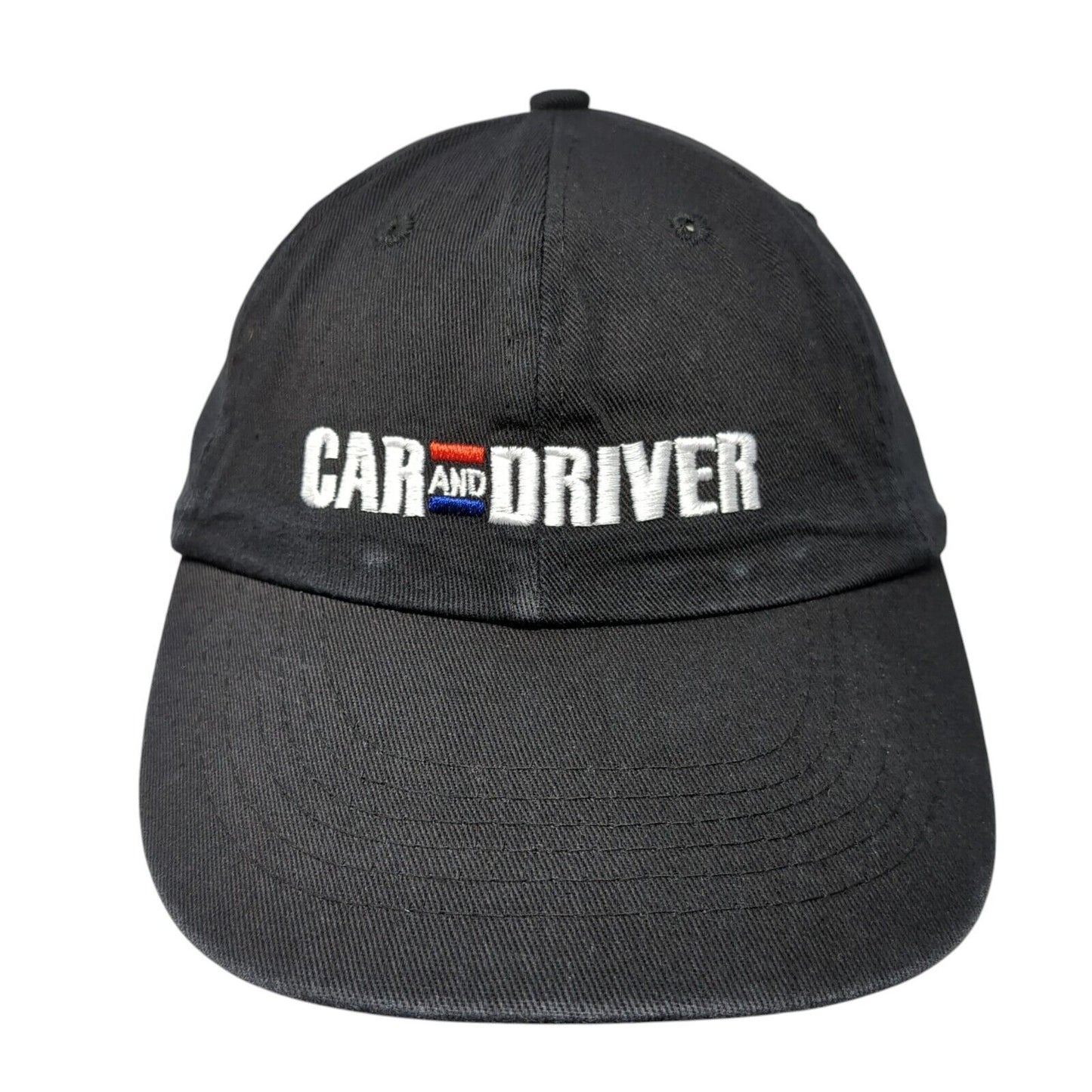 Car And Driver Strapback Hat Black One Size Adjustable Embroidered Vented Holes
