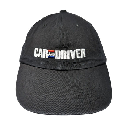 Car And Driver Strapback Hat Black One Size Adjustable Embroidered Vented Holes