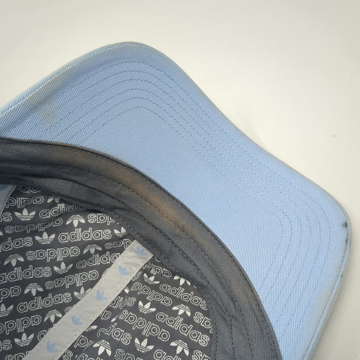Adidas Baseball Cap Blue One Size Trefoil Embroidered Logo Slideback Cotton Hat