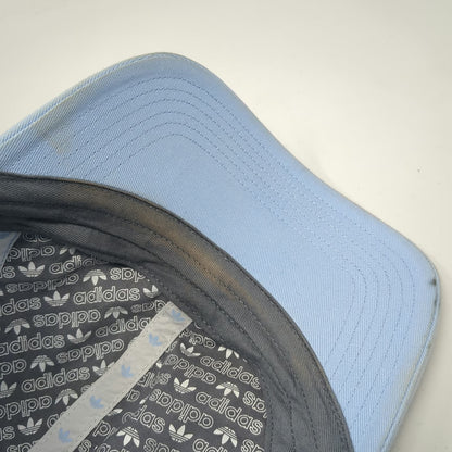 Adidas Baseball Cap Blue One Size Trefoil Embroidered Logo Slideback Cotton Hat
