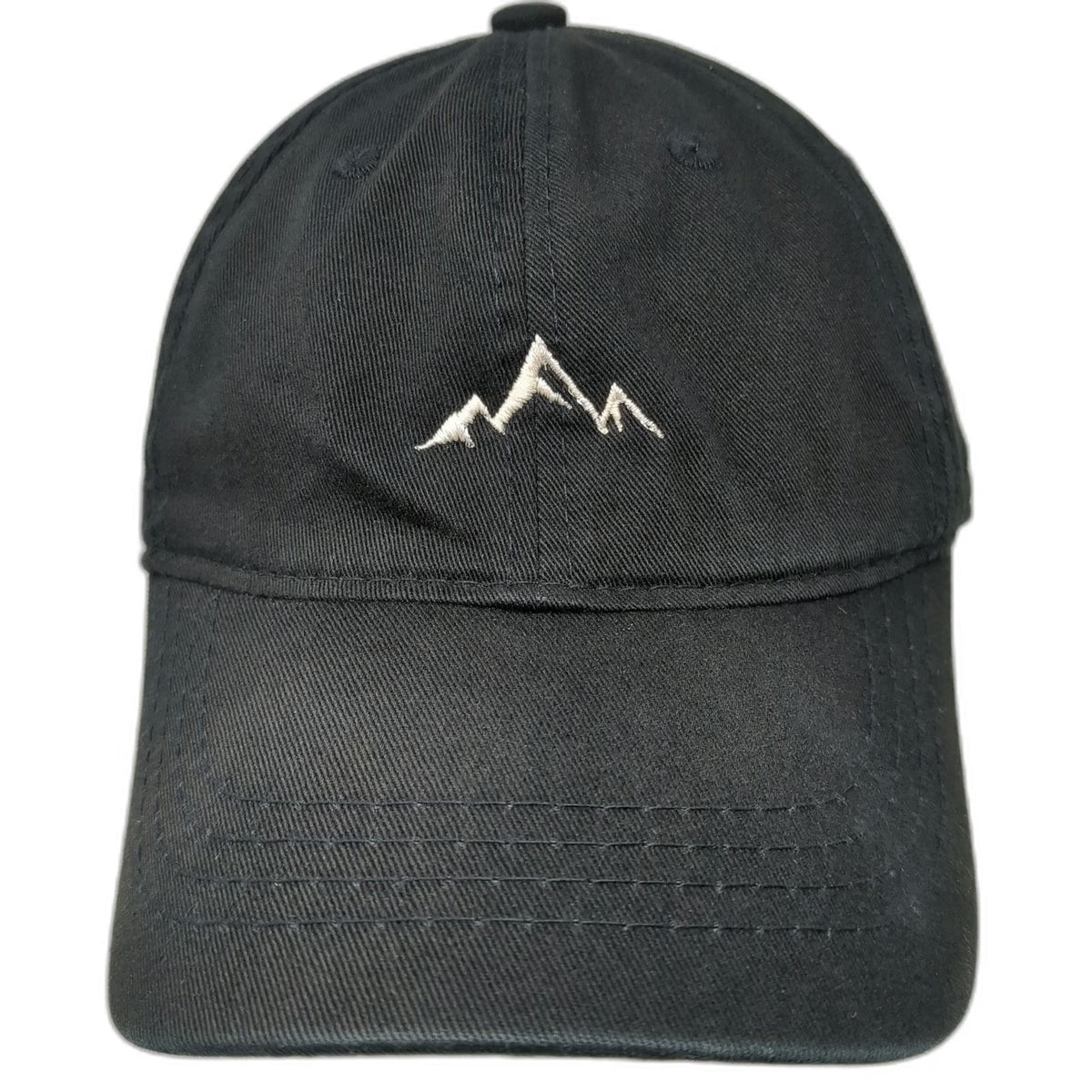 Outdoor Baseball Cap Black One Size Mountain Embroidery Slideback Adjustable Hat