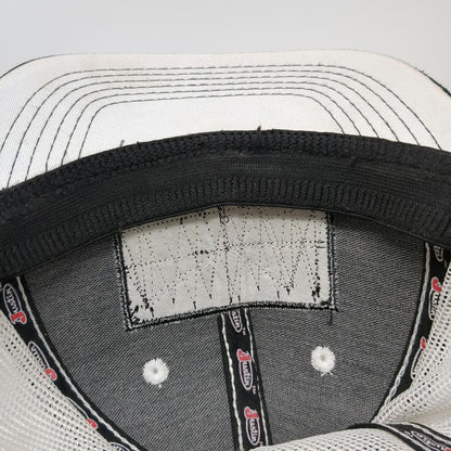 Justin Trucker Hat Black One Size Thin Blue Red Green Line Flag Mesh Snapback