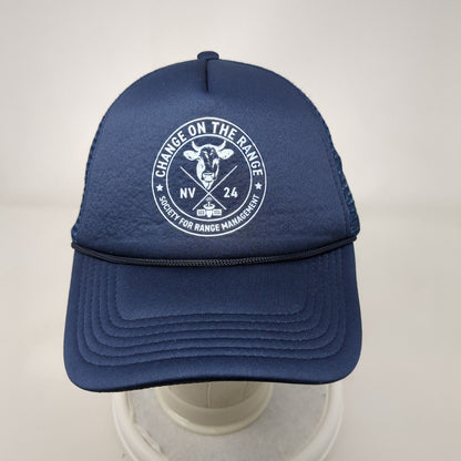 Change On The Range Snapback Rope Trucker Hat Blue One Size Mesh Back