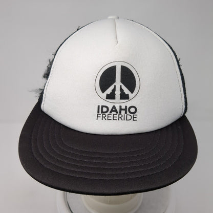 Idaho Freeride Snapback Trucker Hat Black One Size Mesh Back District