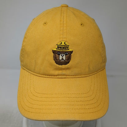 MAD Engine Smokey Bear Baseball Cap Yellow One Size Cotton Slideback Hat