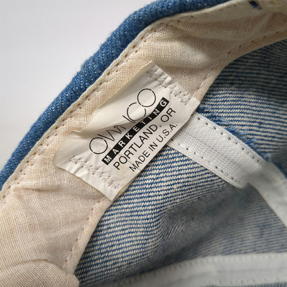 Omnico EACO Baseball Cap Blue OSFM Denim Snapback Made in USA Hat Embroidered