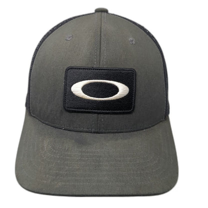Oakley Trucker Hat Gray One Size Mesh Back Logo Patch Snapback Breathable