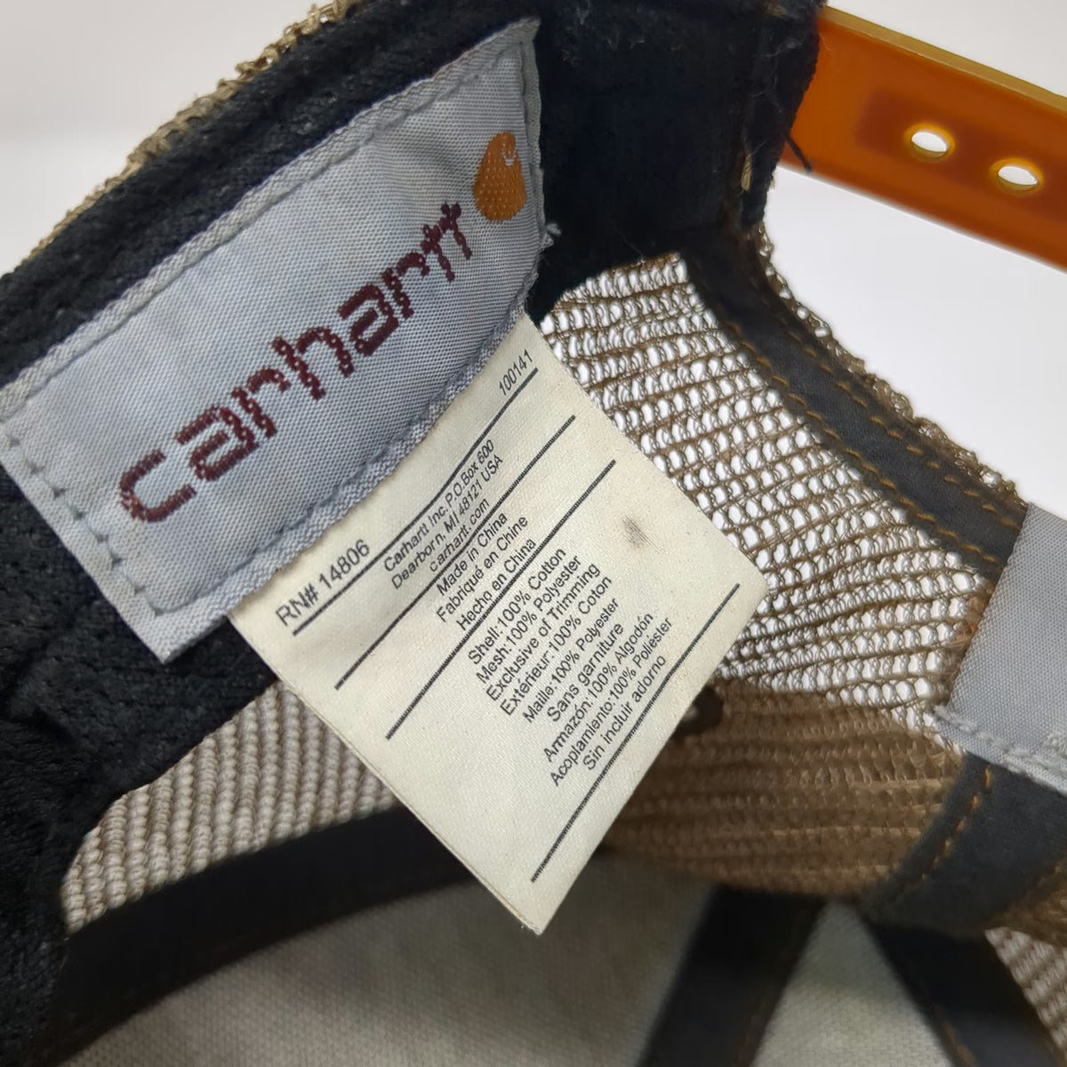 Carhartt Trucker Hat Brown One Size Mesh Back Snapback Embroidered Logo Workwear