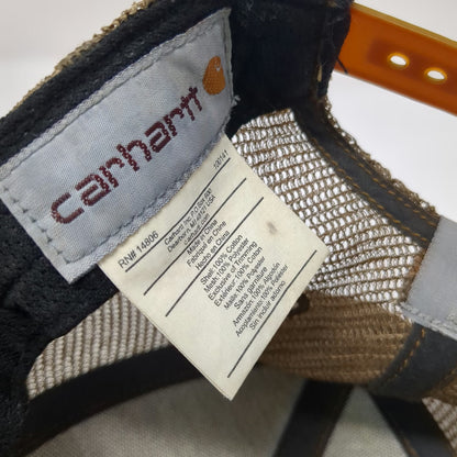 Carhartt Trucker Hat Brown One Size Mesh Back Snapback Embroidered Logo Workwear