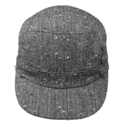 Payless Army Cap Gray One Size Wool Blend Speckled Decorative Buttons Hat