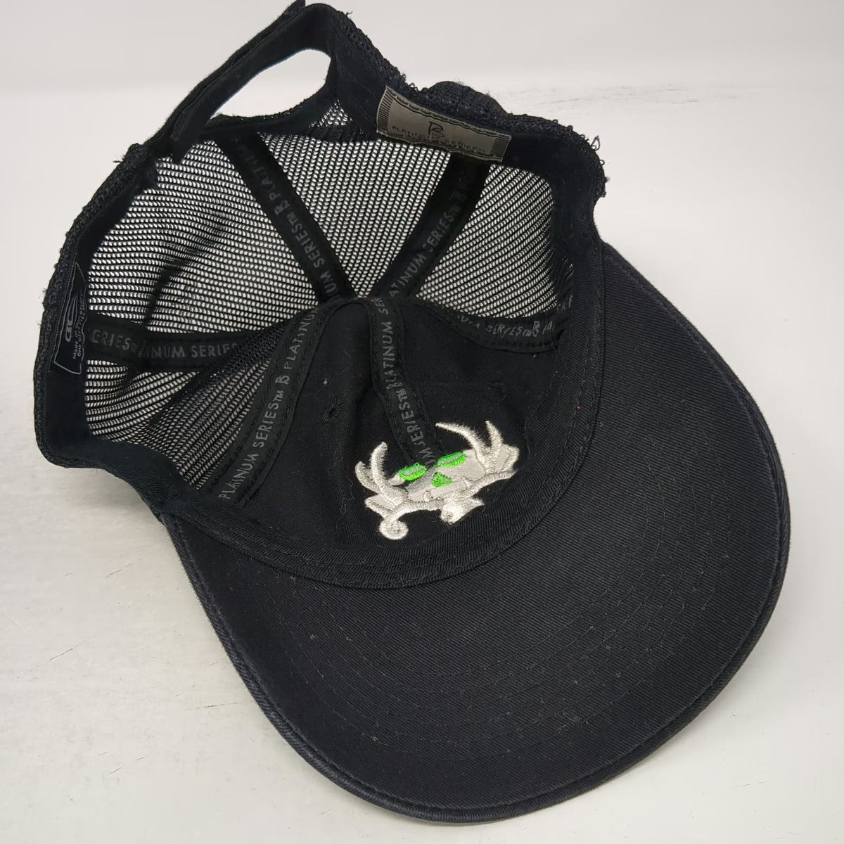 Outdoor Cap Baseball Cap Black One Size Strapback Mesh Deer Skull Antlers Hat