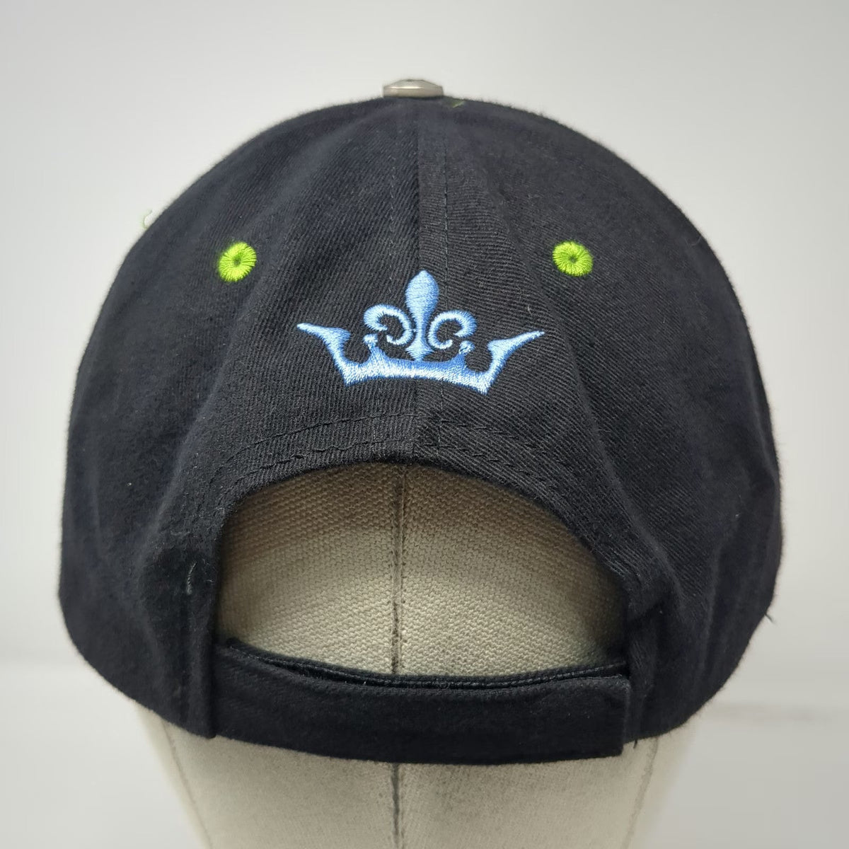 Jolly Roger 5 Panel Black Hat One Size Peace Sign Floral Embroidery Rhinestone