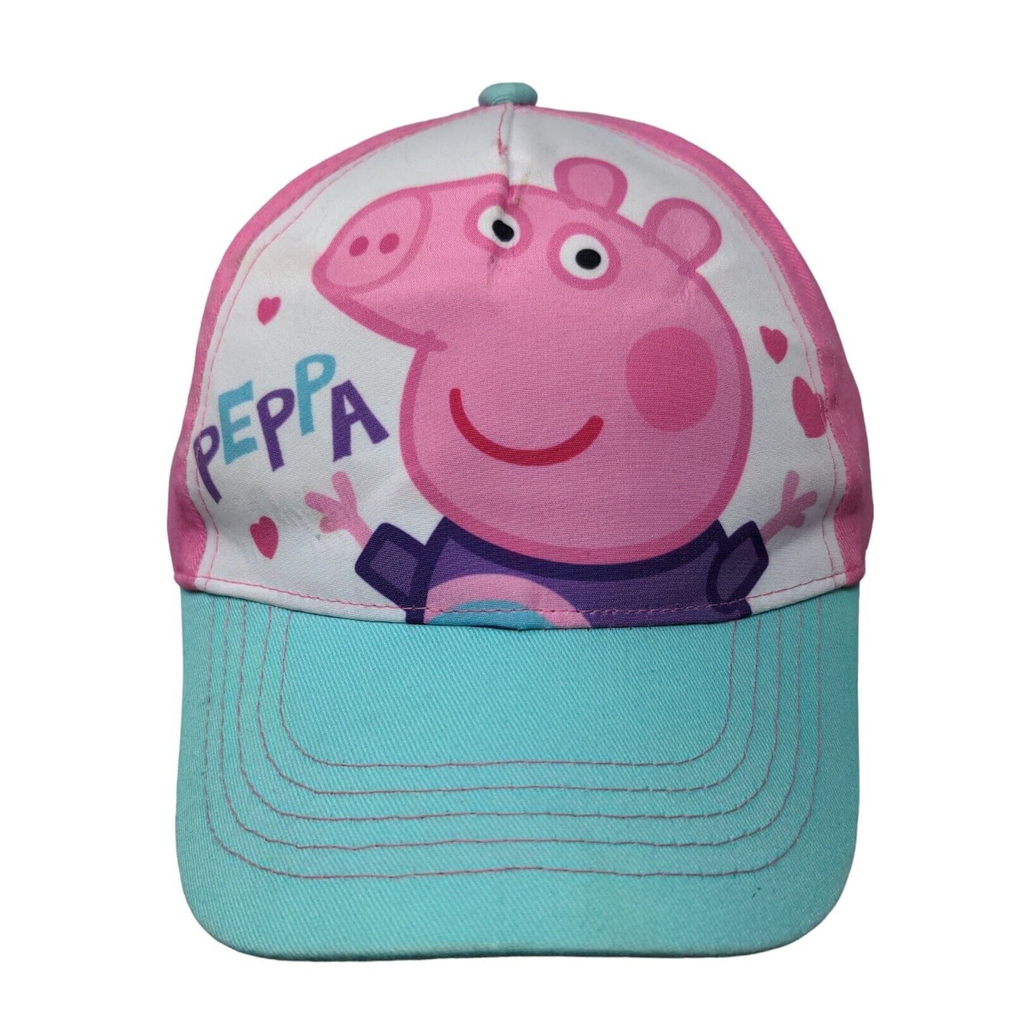 Peppa Pig Girl's Strapback Hat Pink Blue Graphic Size OSFM 100% Cotton