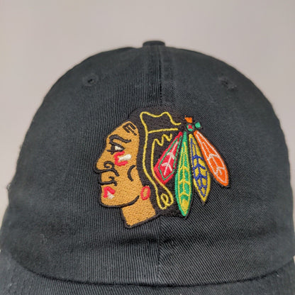 Antigua Men's Slideback Hat Black OSFA Embroidered Chicago Blackhawks NHL Logo