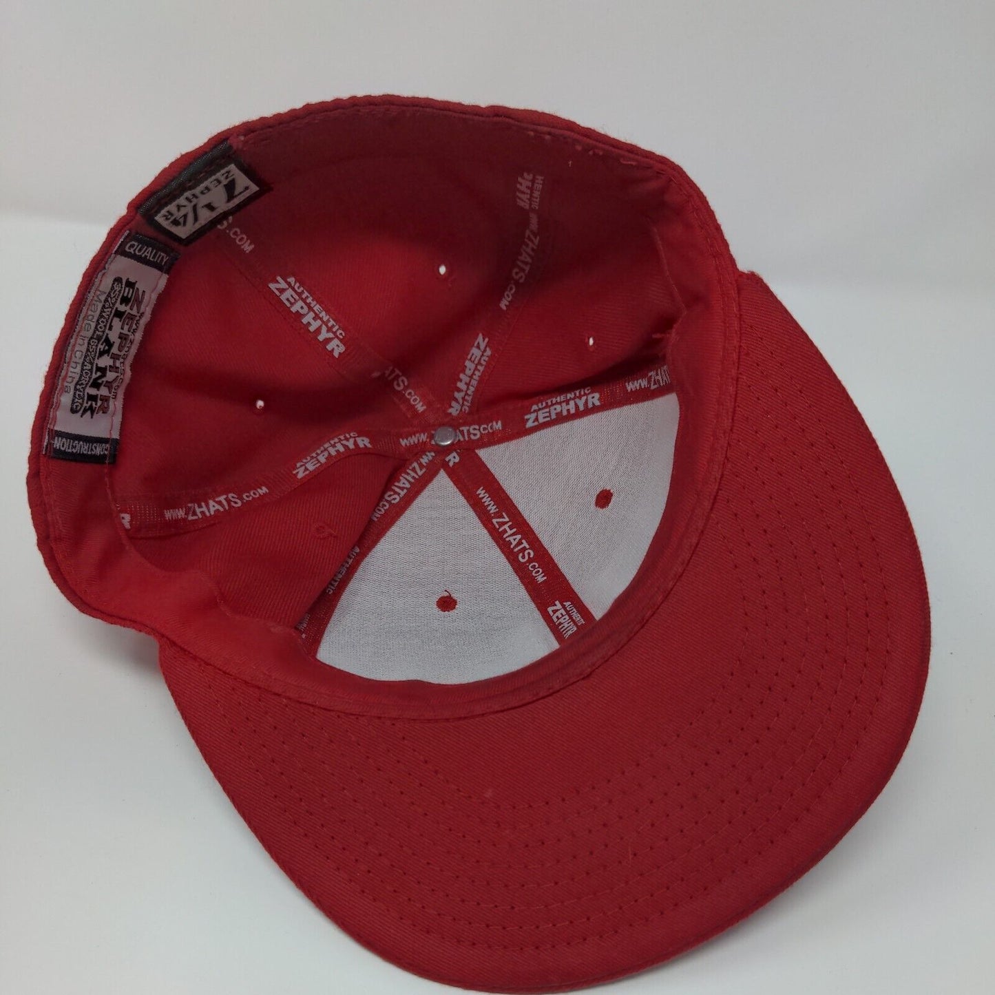 Zephyr Blank Fitted Hat Red 7 1/4 Solid High Crown Vent Holes 6 Panel