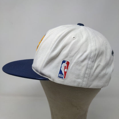 Mitchell & Ness Men's Snapback Hat White Blue Indiana Pacers Logo Wool Blend