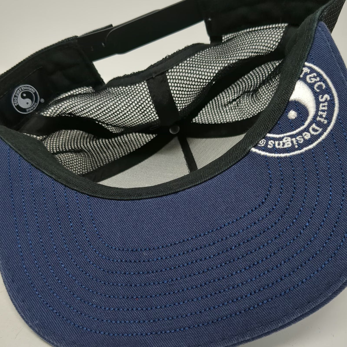 T&C Surf Designs Trucker Hat Blue One Size Fish Print Hawaii Aloha Mesh Back
