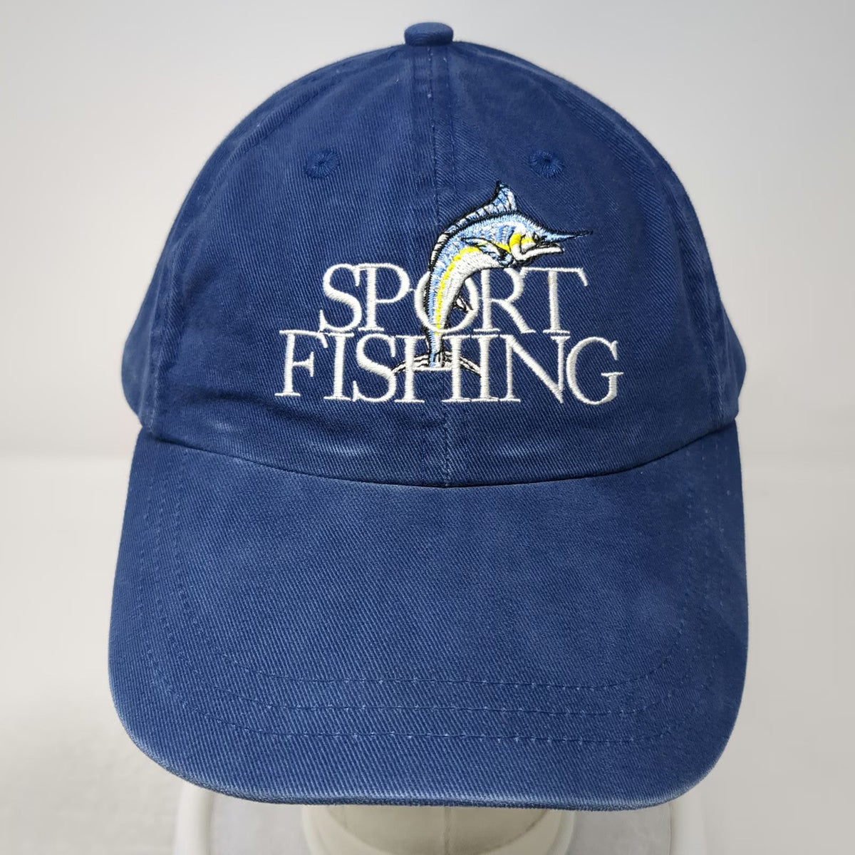 Sport Fishing Marlin Blue Baseball Cap One Size Slideback Hat Cotton Curved Bill