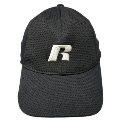 Russell Baseball Cap Black XL Performance Mesh Athletic Elastic Fitted Hat