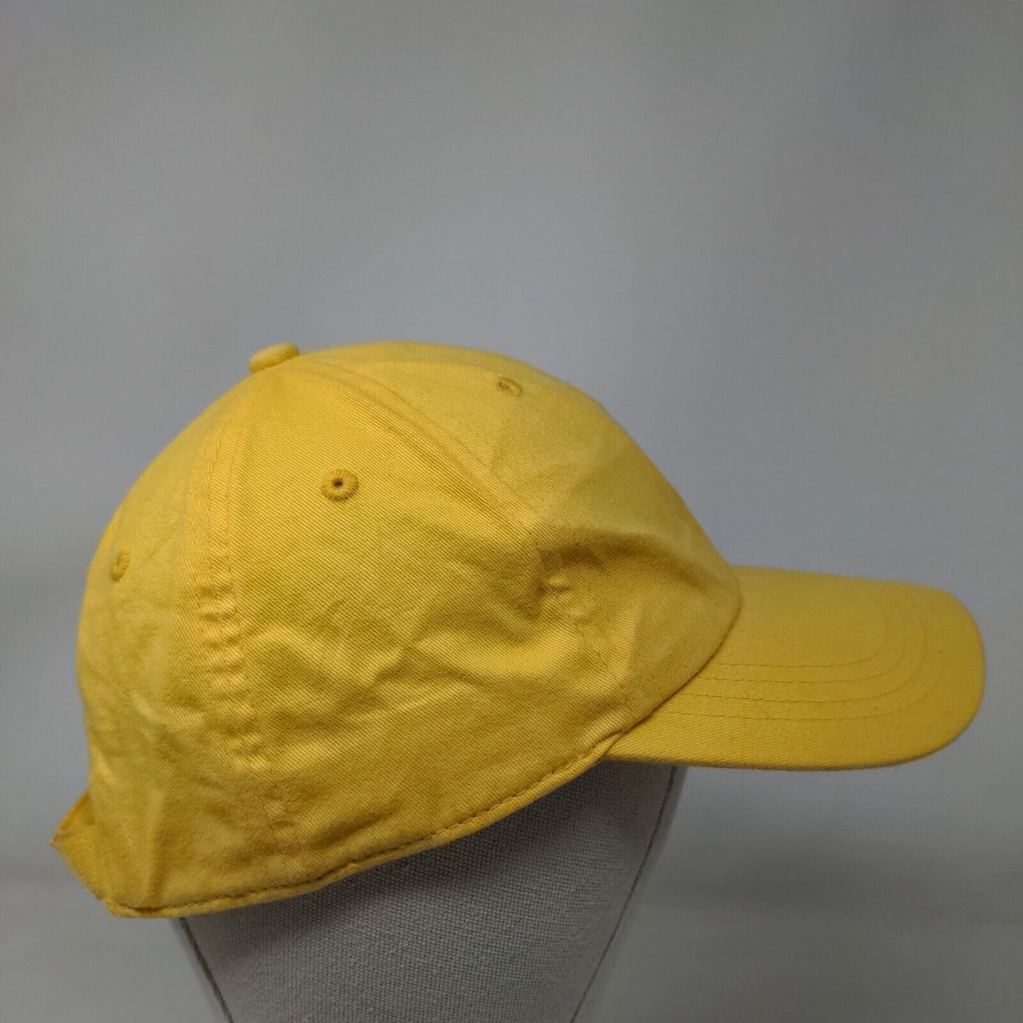 Unbranded Strapback Hat Yellow One Size Adjustable Solid 6 Panel Blank