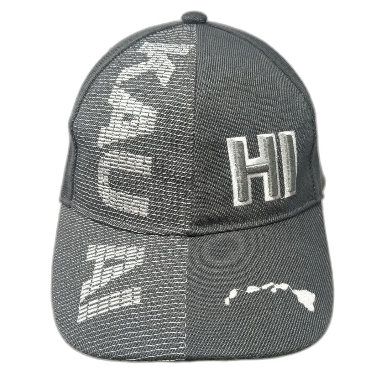 Island Crew Hawaii Baseball Cap Gray One Size Strapback Islands Map Graphic Hat