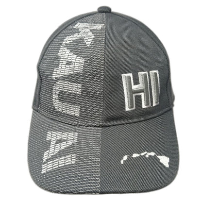 Island Crew Hawaii Baseball Cap Gray One Size Strapback Islands Map Graphic Hat