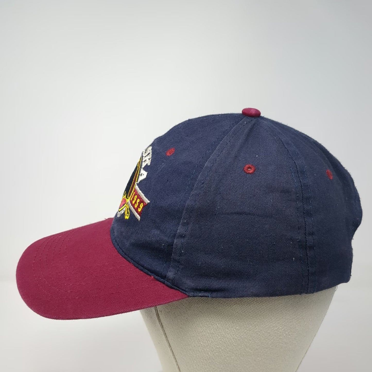 907 Alaska Brand Baseball Cap Blue Red OSFM Last Frontier Map Embroidered Hat