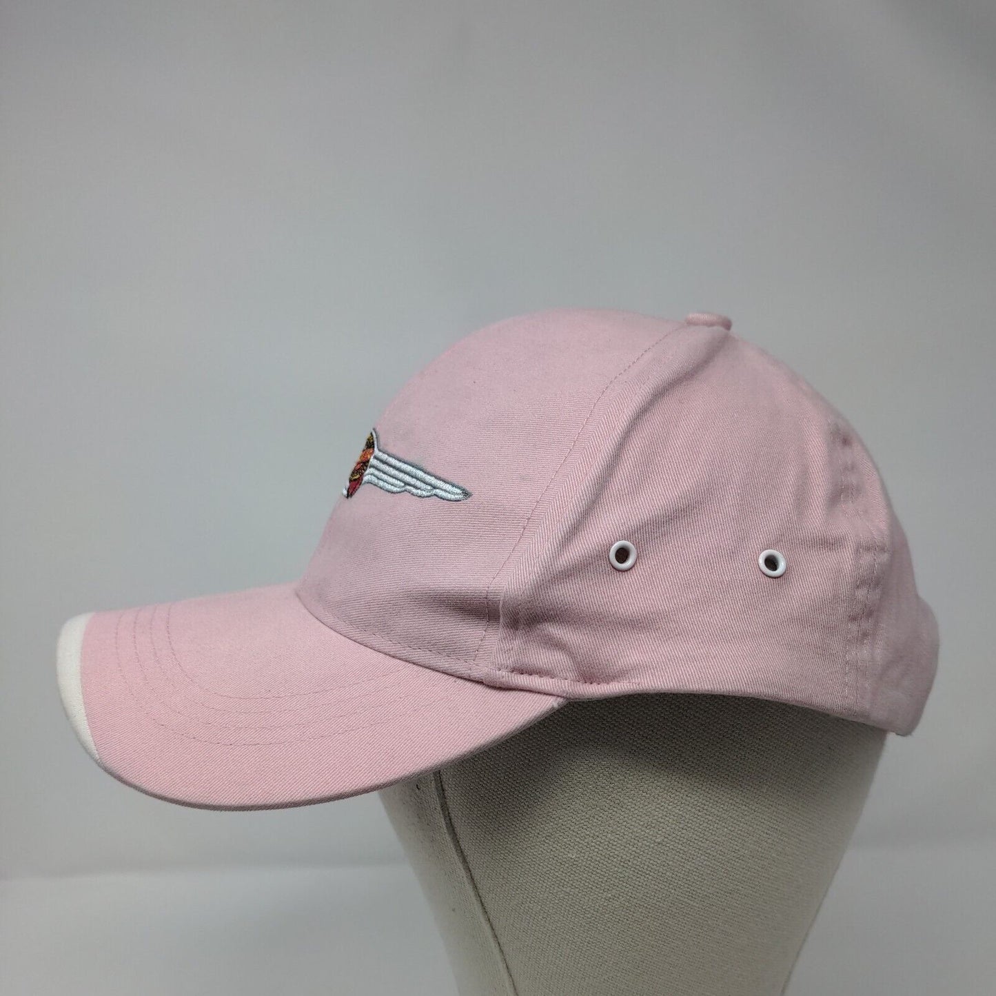 Chrysler Strapback Hat Pink OSFA Adjustable Embroidered Vent Holes