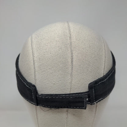 Unbranded Strapback Sun Visor Hat Black One Size Adjustable Embroidered