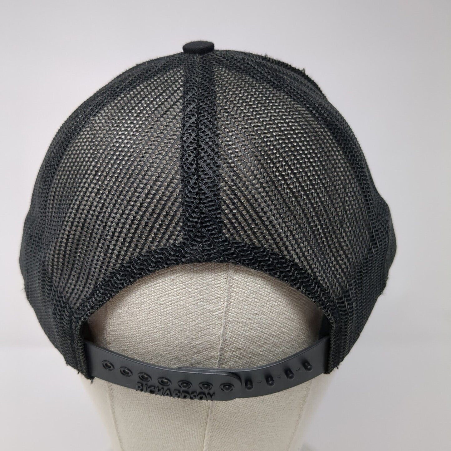 SRF Snapback Trucker Hat Black OS Adjustable Embroidered Mesh Back Richardson