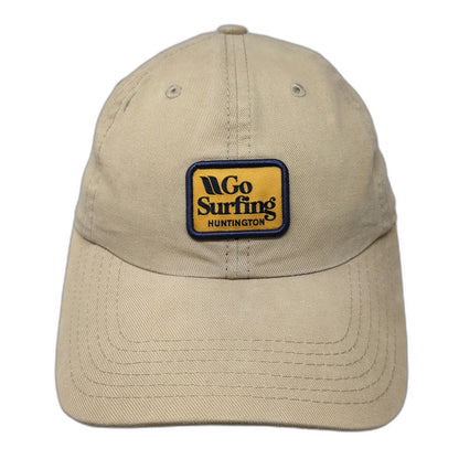 Huntington Go Surfing Baseball Cap Beige One Size Adjustable Cotton Patch Hat